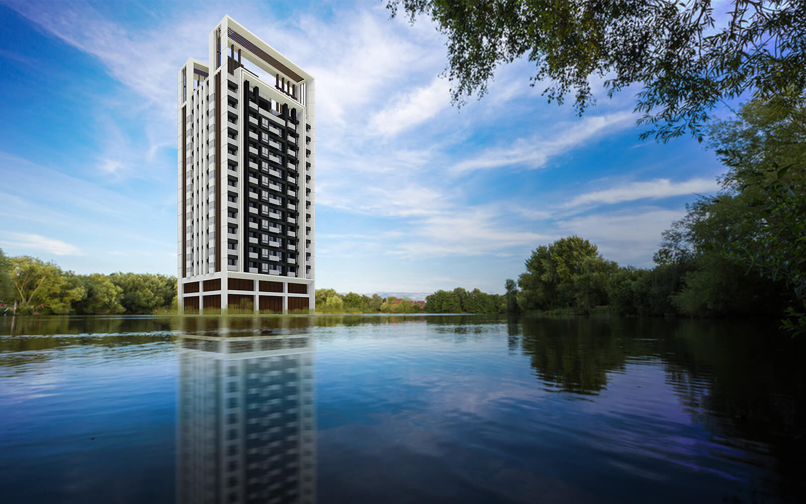 湖苑建築外觀3D情境示意圖